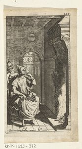 Pěkný čert Knižní ilustrace pro Simon de Vries, Seven Duyvelen vládnoucí a sloužící Hedendaeghsche Dienstmaegden, Amsterdam, 1682