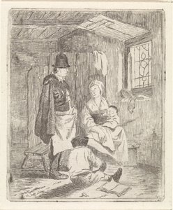 Rodina v interiéru od Johannes Janson (possibly)