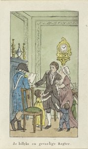 Interieur met gezin en officier de billyke en gevoelige Regter. (title on object)   1369187   cs       czech Successfully Translated  Original: Love Tormented by Considerations Great and Small Translat: Love Tormented by Considerations Great and Small 1297