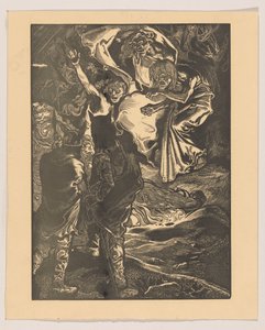 Macbeth a Banquo se setkají se třemi čarodějnicemi od Johannes Josephus Aarts
