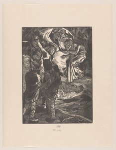 Macbeth a Banquo se setkají se třemi čarodějnicemi od Johannes Josephus Aarts