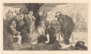 Muži, ženy a děti u stromu od Johannes Josephus Aarts