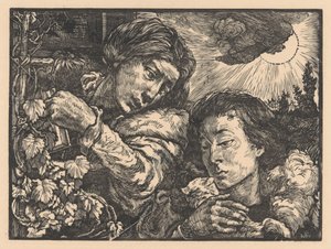 Dvě ženy u vinné révy od Johannes Josephus Aarts