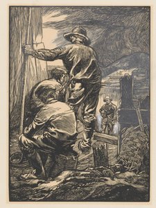 Čtyři dělníci u vody od Johannes Josephus Aarts