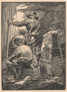 Čtyři dělníci u vody od Johannes Josephus Aarts