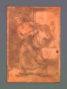 Žena nese balík od Johannes Josephus Aarts