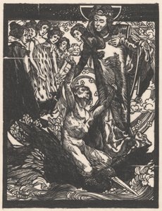 Ženské postavy s mužem na ptačím hřbetě od Johannes Josephus Aarts
