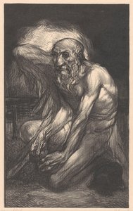 Sedící vousatý muž s křídly od Johannes Josephus Aarts