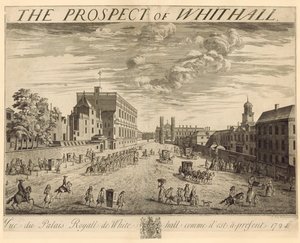Plán Whitehallu, 1724 od Johannes Kip