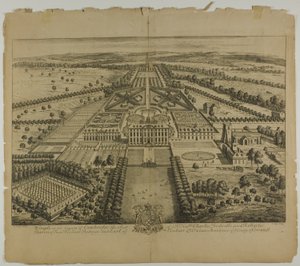 Wimple v hrabství Cambridge, deska 32 z Britannia Illustrata od Johannes Kip