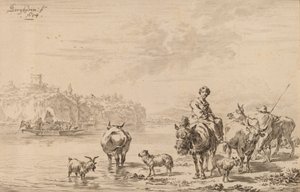 Žena sedící na mezku, 1769.