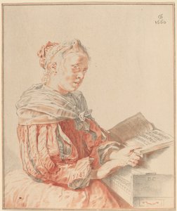 Mladá dívka u klávesnice, 1767.