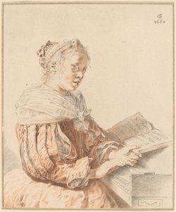 Mladá dívka u klávesnice, 1767.