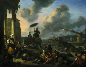 Přístav ve Středozemním moři od Johannes Lingelbach