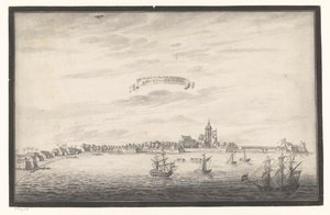 Pohled na Colombo De Stadt a Kastel von Colombo. On The Eijland Ceijlon (název na objektu) od Johannes Rach (possibly)