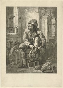Muž obvazuje nohu od Johannes Schoenmakers