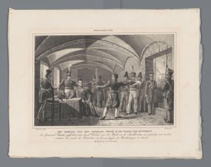 Pobyt generála Chassé v Citadele v Antverpách / (18. prosince 1832.) (název na předmětu) Čtyři desky obrany Citadely 10-18 prosince 1832 (název série) od Johannes Steyn