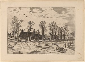 Farmy od Johannes and Lucas van Doetechum after Master of the Small Landscapes