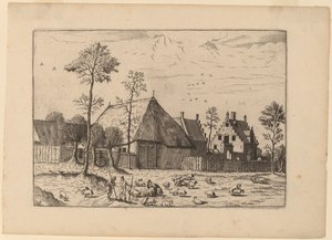 Bouda s chalupou od Johannes and Lucas van Doetechum after Master of the Small Landscapes