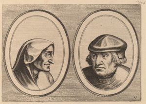 "Erdighe Kniertje" a "Unbekommerde Klaes" od Johannes and Lucas van Doetechum after Pieter Bruegel the Elder