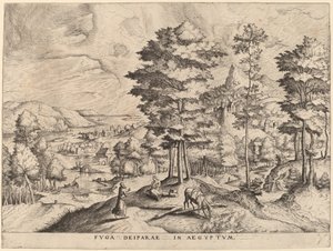 Útěk do Egypta od Johannes and Lucas van Doetechum after Pieter Bruegel the Elder