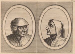 "Kees Geldt-sack" a "Kaarighe Truy" od Johannes and Lucas van Doetechum after Pieter Bruegel the Elder