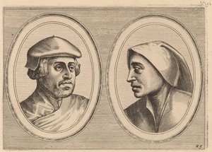"Upřímný Lammert" a "Deughdighe Geertruyd" od Johannes and Lucas van Doetechum after Pieter Bruegel the Elder