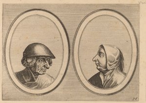 "Schonckje Wel-drocht" a "Pronckje Heel-volmaeckt" od Johannes and Lucas van Doetechum after Pieter Bruegel the Elder
