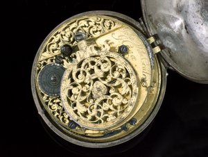 Hodinky Verge. Haag, kolem 1695 (kov) (viz také 259582-83) od Johannes van Ceulen