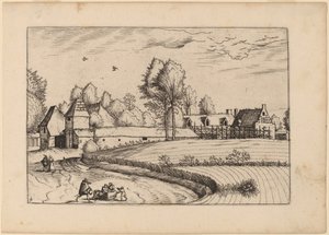 Venkovské domy od Johannes van Doetechum, the Elder and Lucas