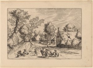 Village Road od Johannes van Doetechum, the Elder and Lucas