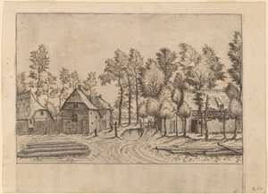 Vesnická ulice od Johannes van Doetechum, the Elder and Lucas