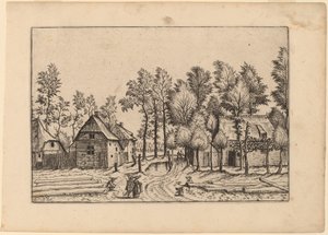 Vesnická ulice od Johannes van Doetechum, the Elder and Lucas