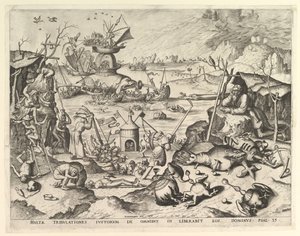 Pokušení svatého Antonína.n.d. Tvůrci: Johannes van Doetecum I, Lucas van Doetecum. od Johannes and Lucas van Doetecum