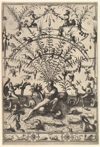 Moderní groteskní dekorace s bohem řeky, 1557.