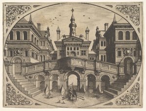 Deska ze Scenographiae..., 1560. od Johannes van Doetecum I