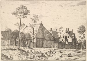 Bouda s chalupou, z Malých krajin, 1559-61.