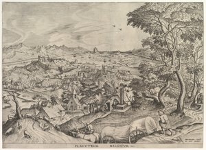 Belgický vůz Plaustrum Belgicum z Velké krajiny, ca. 1555-56. od Johannes van Doetecum I