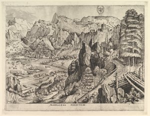 Kajícnice Magdalene Magdalena poenitens z Velké krajiny, ca. 1555-56. od Johannes van Doetecum I
