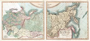 Mapa Ruské říše rozdělené na své vlády par Cary, John (asi 1754-1835). Lept, akvarel od John (after) Cary