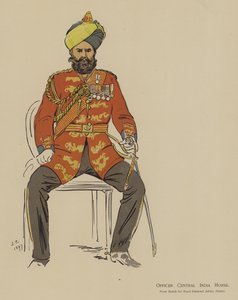 Důstojník Central India Horse (barva litho)