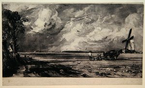 Jaro, vyryl David Lucas (1802-81), asi 1829 (mezzotinta a černý uhlový inkoust na papíře) od John (after) Constable