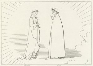 Beatrice a Dante, Ráj, Kanto 7 (rytina) od John (after) Flaxman
