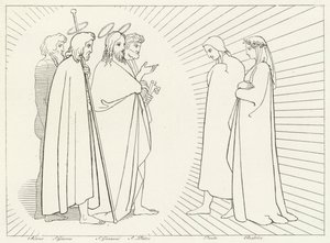 Konference se svatým Janem, ráj, Canto 26 (rytina) od John (after) Flaxman