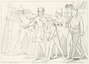 Hrabě Ugolino Seized, Inferno, Canto 33 (rytina) od John (after) Flaxman