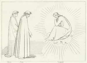 Dante diskutující s Cacciaguidou, Paradise, Canto 17 (rytina)