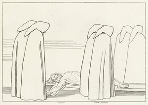 Pokrytci, Inferno, Canto 23 (rytina) od John (after) Flaxman