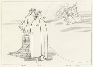 Obyvatelé Měsíce, Ráj, Canto 3 (rytina) od John (after) Flaxman