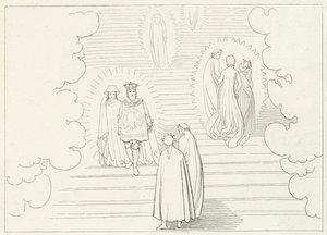 The Celestial Steps, Paradise, Canto 21 (rytina) od John (after) Flaxman