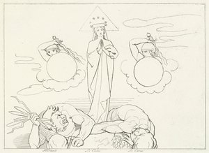 The Church Militant, Paradise, Canto 25 (rytina) od John (after) Flaxman
